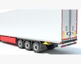 Gray Semi-Truck With White Reefer Trailer Modello 3D