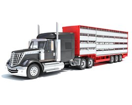 Heavy-Duty Animal Transporter Truck 3D model