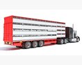 Heavy-Duty Animal Transporter Truck 3D 모델  side view
