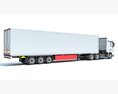Modern Semi-Truck With Reefer Trailer 3D 모델  side view