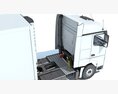 Modern Semi-Truck With Reefer Trailer 3Dモデル seats
