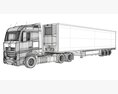 Modern Semi-Truck With Reefer Trailer Modello 3D
