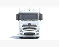 Modern White Animal Transporter Semi-Truck Modello 3D vista frontale