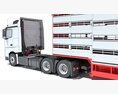 Modern White Animal Transporter Semi-Truck 3D 모델  dashboard