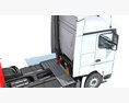Modern White Animal Transporter Semi-Truck 3D модель seats