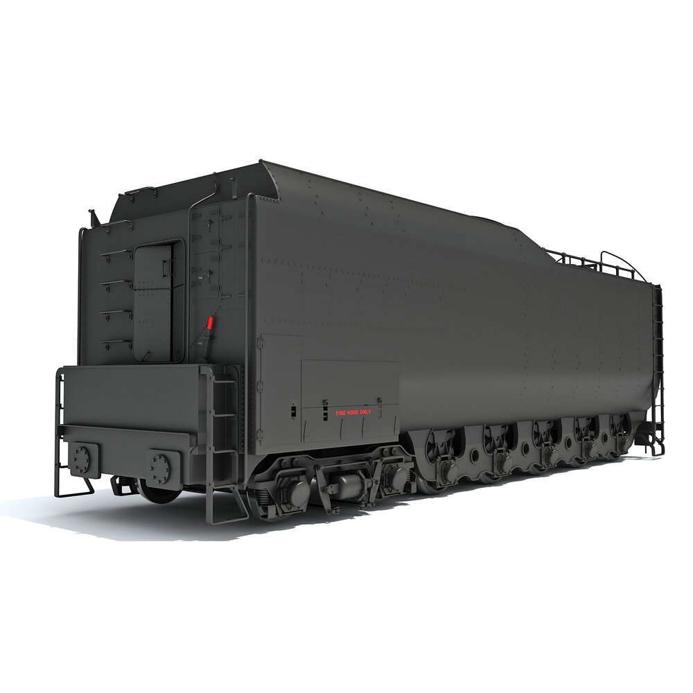 Steam Train Coal Tender Car 3D 모델 