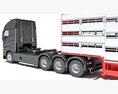 Truck With Cattle Animal Transporter Trailer 3D-Modell dashboard