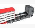 Truck With Cattle Animal Transporter Trailer Modelo 3D seats