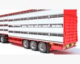 Truck With Cattle Animal Transporter Trailer 3D модель