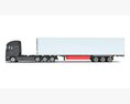 Truck With Refrigerated Cargo Trailer 3D 모델  back view