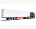 Truck With Refrigerated Cargo Trailer 3Dモデル side view