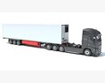 Truck With Refrigerated Cargo Trailer 3D 모델 