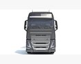 Truck With Refrigerated Cargo Trailer 3D 모델  front view