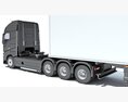 Truck With Refrigerated Cargo Trailer 3D 모델  dashboard