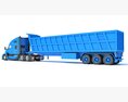 Aero Sleeper Truck With Tipper Trailer 3Dモデル wire render