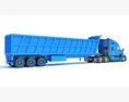 Aero Sleeper Truck With Tipper Trailer 3Dモデル side view