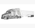 Aero Sleeper Truck With Tipper Trailer Modello 3D
