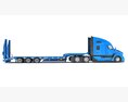 Blue Truck With Platform Trailer Modèle 3d