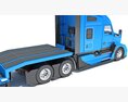 Blue Truck With Platform Trailer Modèle 3d