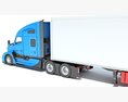 Blue Truck With Reefer Refrigerator Trailer 3d model dashboard