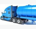 Blue Truck With Tank Semitrailer 3D 모델  dashboard
