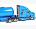 Blue Truck With Tank Semitrailer Modello 3D seats