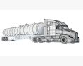 Blue Truck With Tank Semitrailer 3D-Modell