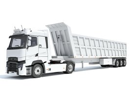 Cab-over Truck With Tipper Trailer 3Dモデル