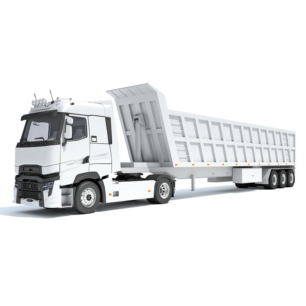 Cab-over Truck With Tipper Trailer Modèle 3D