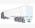 Cab-over Truck With Tipper Trailer 3D-Modell