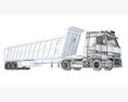 Cab-over Truck With Tipper Trailer Modèle 3d