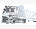 Cab-over Truck With Tipper Trailer Modello 3D