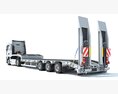 Commercial Truck With Platform Trailer 3D 모델 
