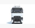 Commercial Truck With Platform Trailer Modelo 3D vista frontal