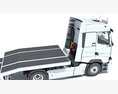 Commercial Truck With Platform Trailer 3d model seats