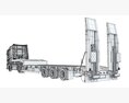 Commercial Truck With Platform Trailer 3D модель