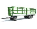 Farm Flatbed Trailer With Side Rails 3D 모델 