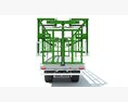 Farm Flatbed Trailer With Side Rails 3d model side view