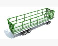 Farm Flatbed Trailer With Side Rails 3d model