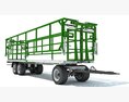 Farm Flatbed Trailer With Side Rails 3d model top view