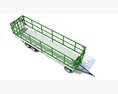 Farm Flatbed Trailer With Side Rails 3d model front view