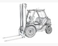 Forklift Industrial Lift Truck 3D модель seats