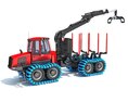 Logging Forwarder With Crane Arm 3D-Modell