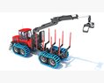 Logging Forwarder With Crane Arm 3D-Modell wire render