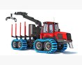 Logging Forwarder With Crane Arm 3D 모델  top view