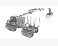 Logging Forwarder With Crane Arm 3Dモデル
