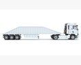 Modern Semi-Truck With Three-Axle Bottom Dump Trailer 3D-Modell