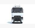 Modern Semi-Truck With Three-Axle Bottom Dump Trailer Modello 3D vista frontale