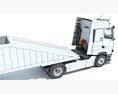 Modern Semi-Truck With Three-Axle Bottom Dump Trailer 3D модель