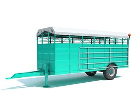Single-Axle Farm Animal Carrier Modèle 3D